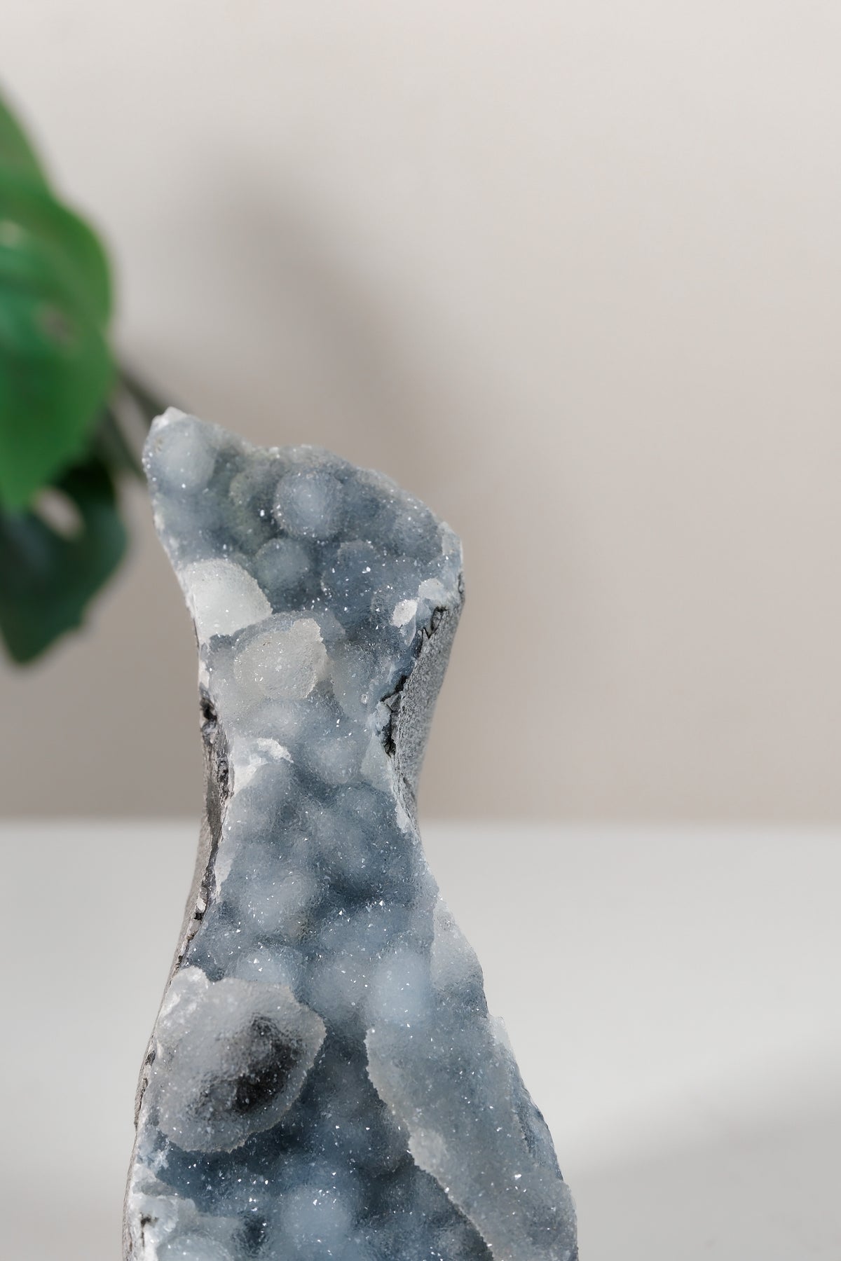 Shimmering Botryoidal Blue Chalcedony Cutbase Cluster