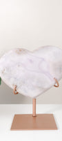 Pink Amethyst Heart On Stand