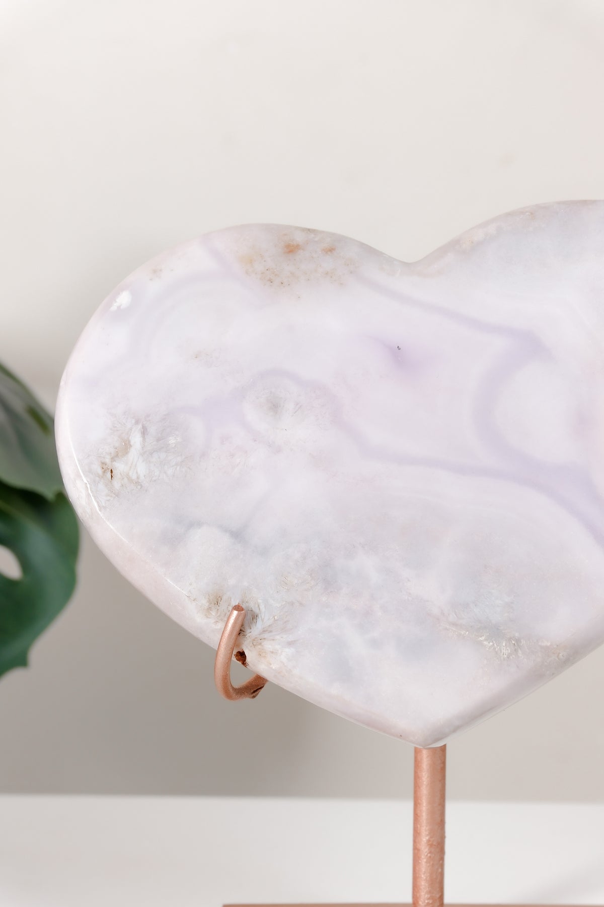 Pink Amethyst Heart On Stand