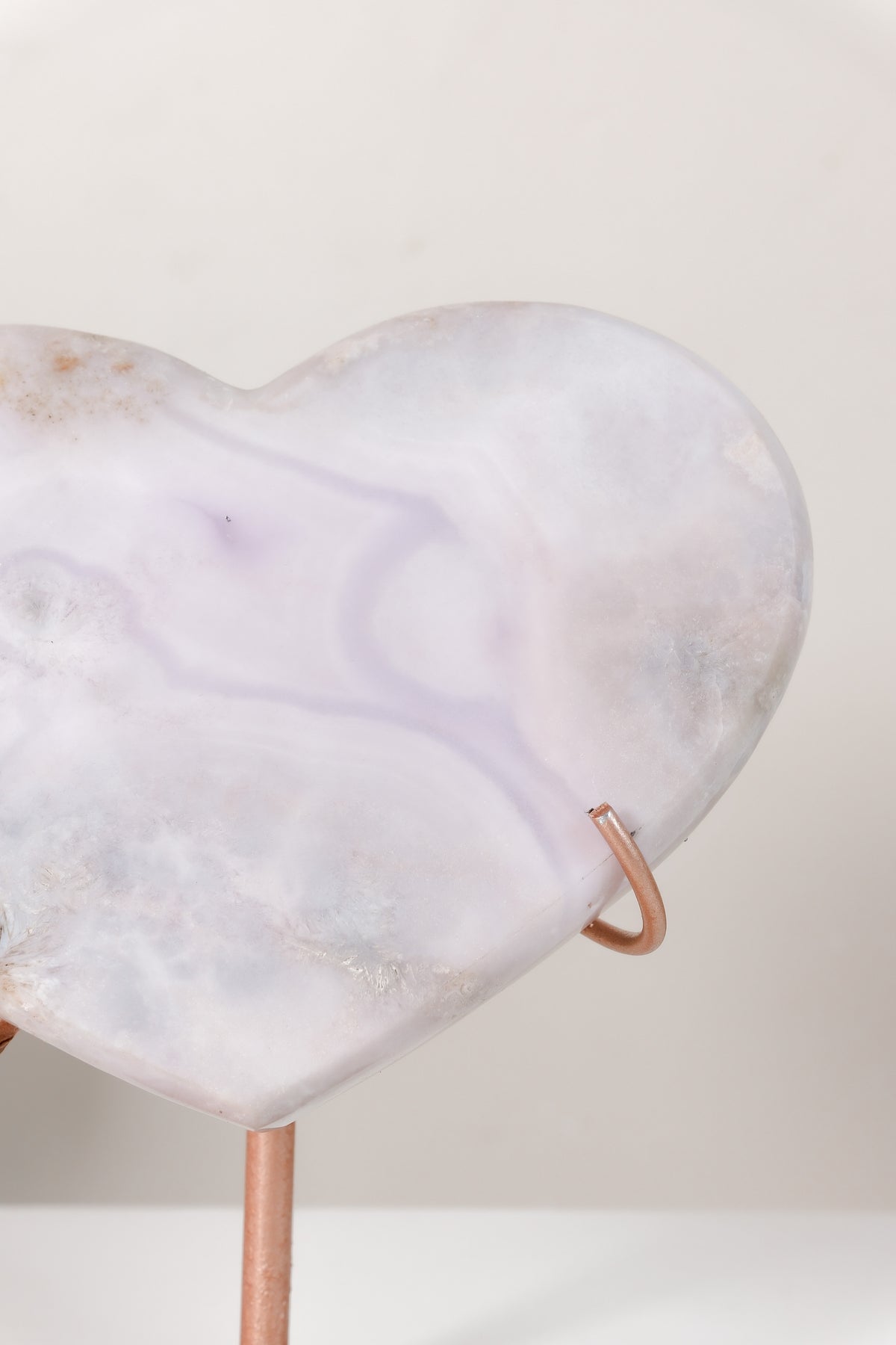 Pink Amethyst Heart On Stand