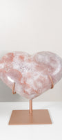 Pink Amethyst Heart On Stand