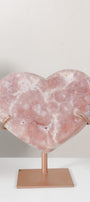 Pink Amethyst Heart On Stand