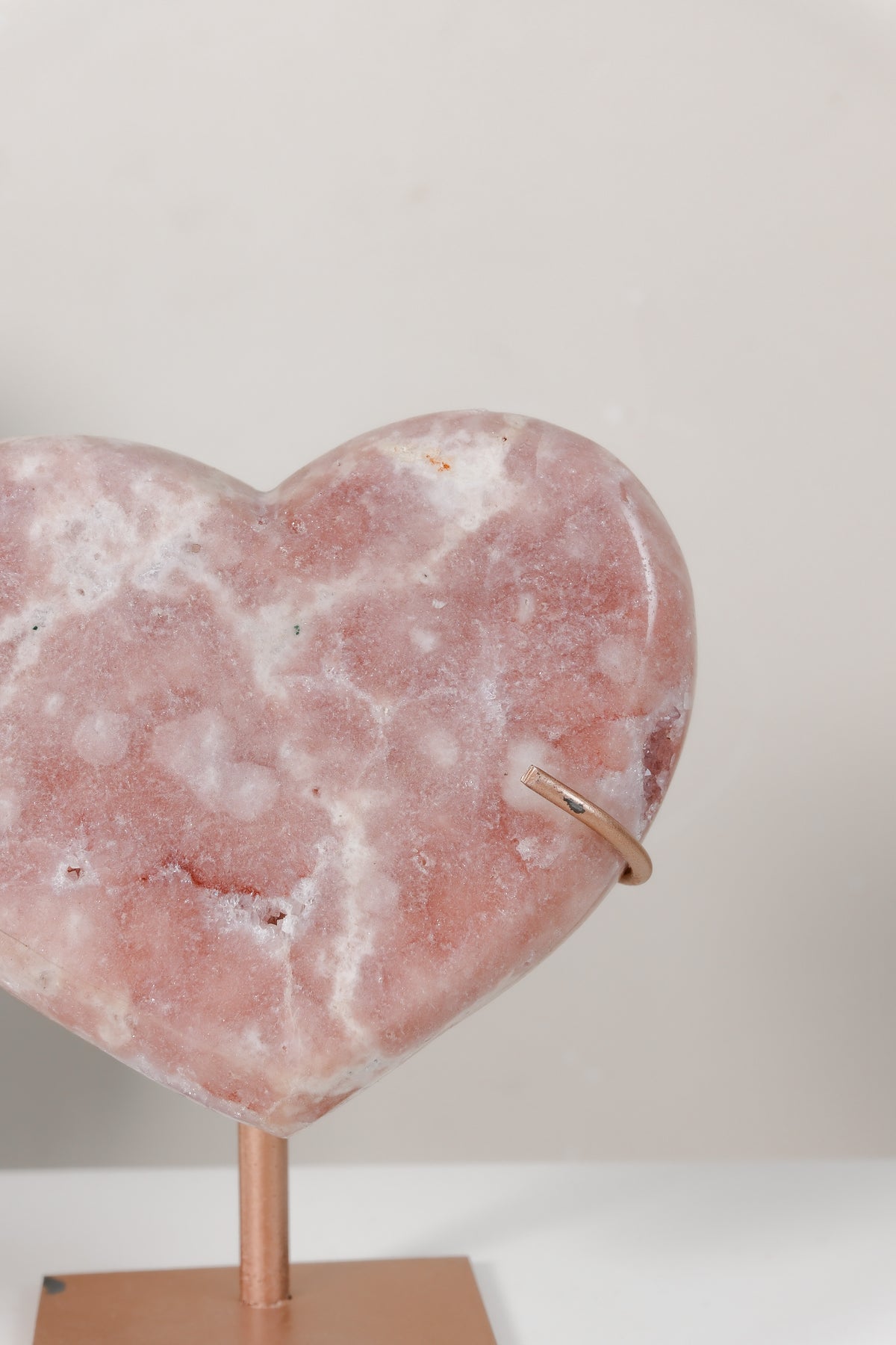 Pink Amethyst Heart On Stand