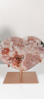 Pink Amethyst Heart On Stand