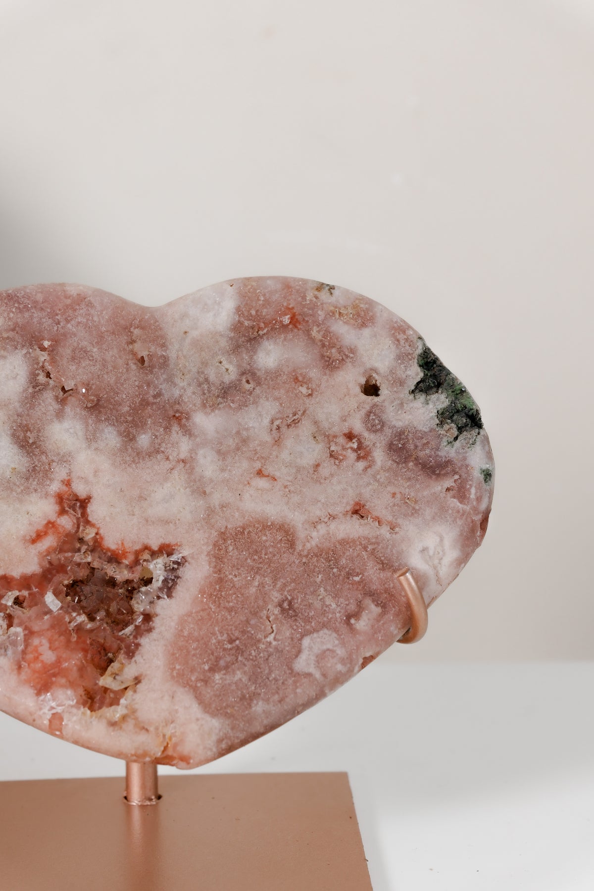 Pink Amethyst Heart On Stand