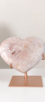 Pink Amethyst Heart On Stand