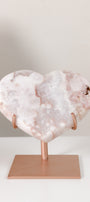 Pink Amethyst Heart On Stand
