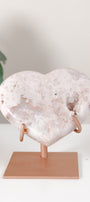 Pink Amethyst Heart On Stand