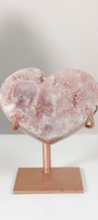 Pink Amethyst Heart On Stand
