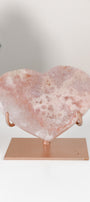 Pink Amethyst Heart On Stand