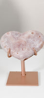 Pink Amethyst Heart On Stand