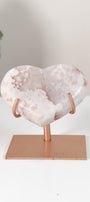 Pink Amethyst Heart On Stand