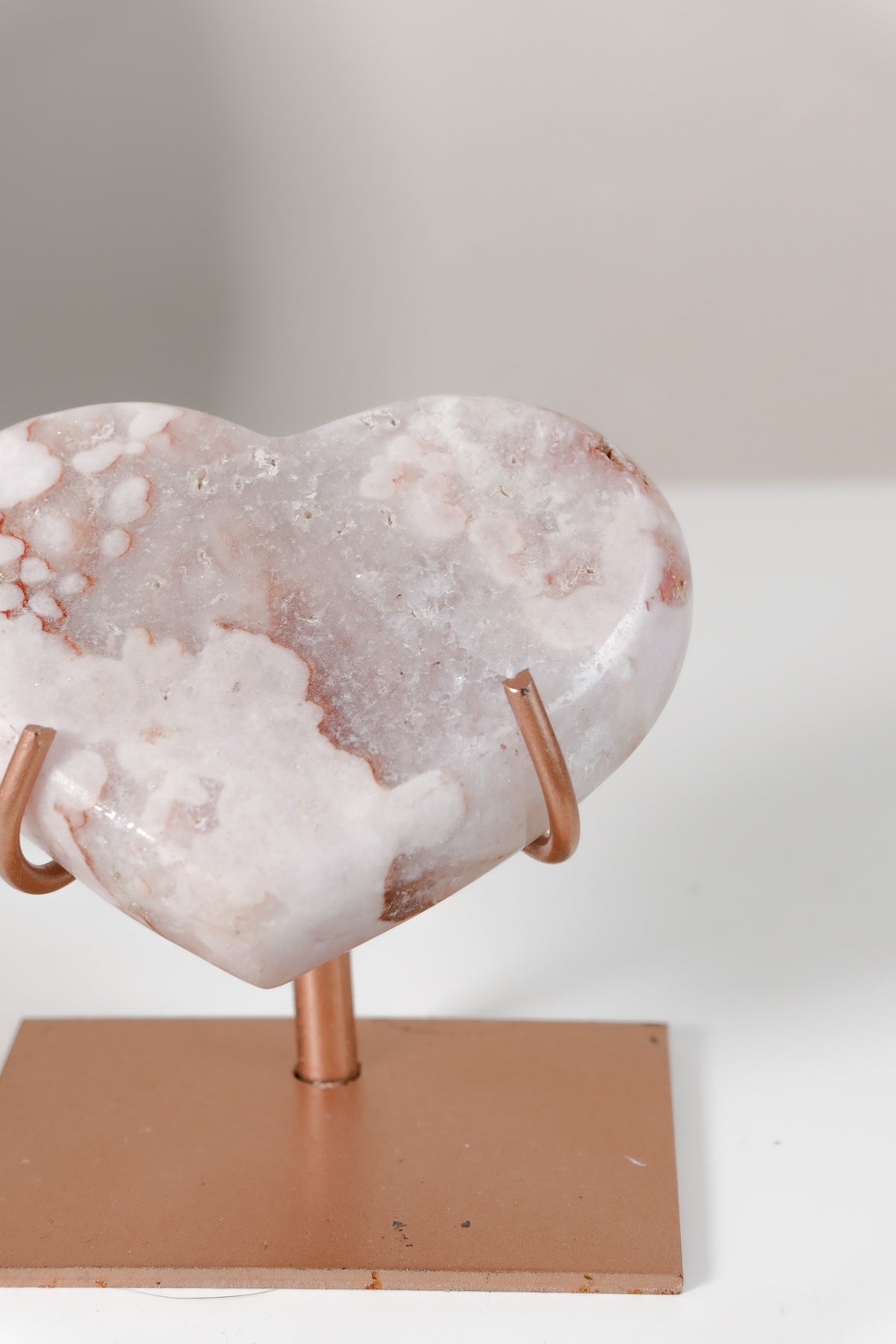 Pink Amethyst Heart On Stand
