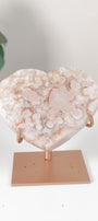 Pink Amethyst Heart On Stand