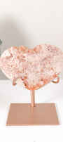 Pink Amethyst Heart On Stand