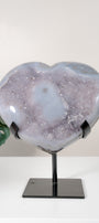 Uruguayan Amethyst Agate Heart On Stand