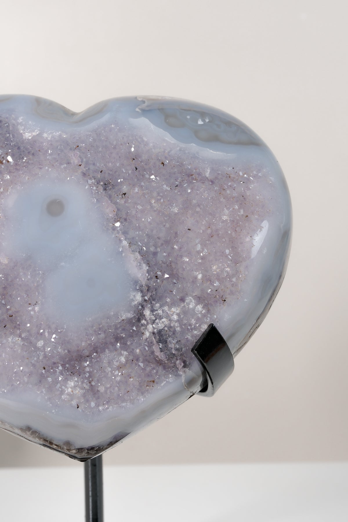 Uruguayan Amethyst Agate Heart On Stand