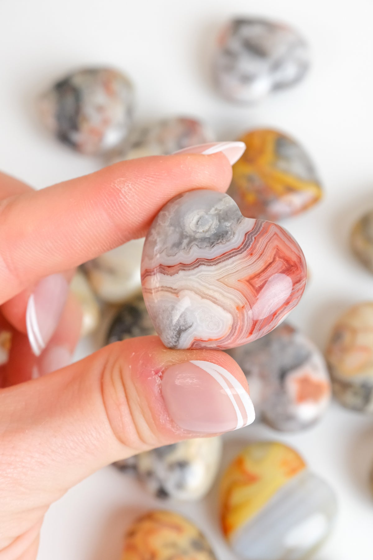 Crazy Lace Agate Small Heart