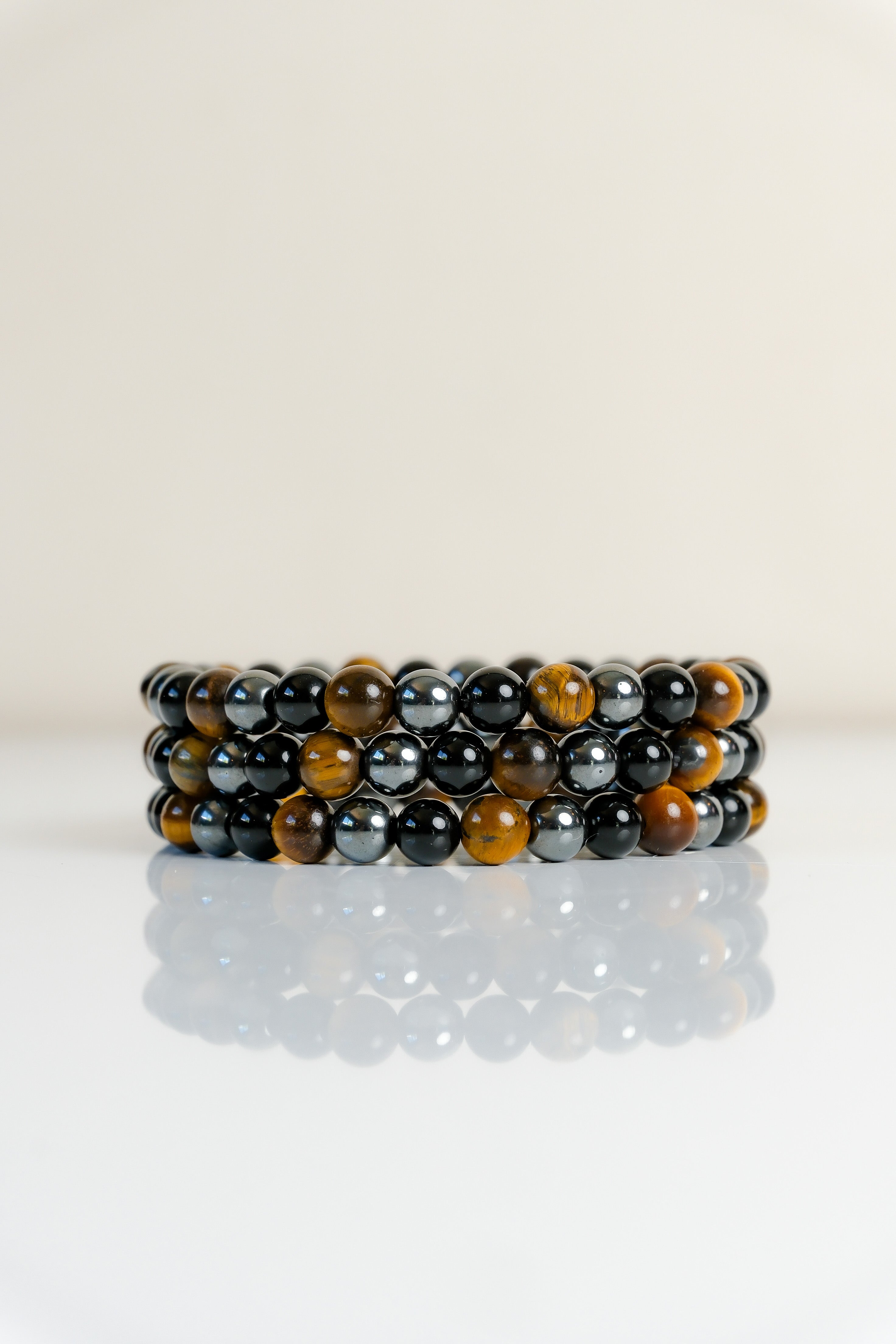 Tigers Eye, Hematite, Black Obsidian 6mm Bracelet