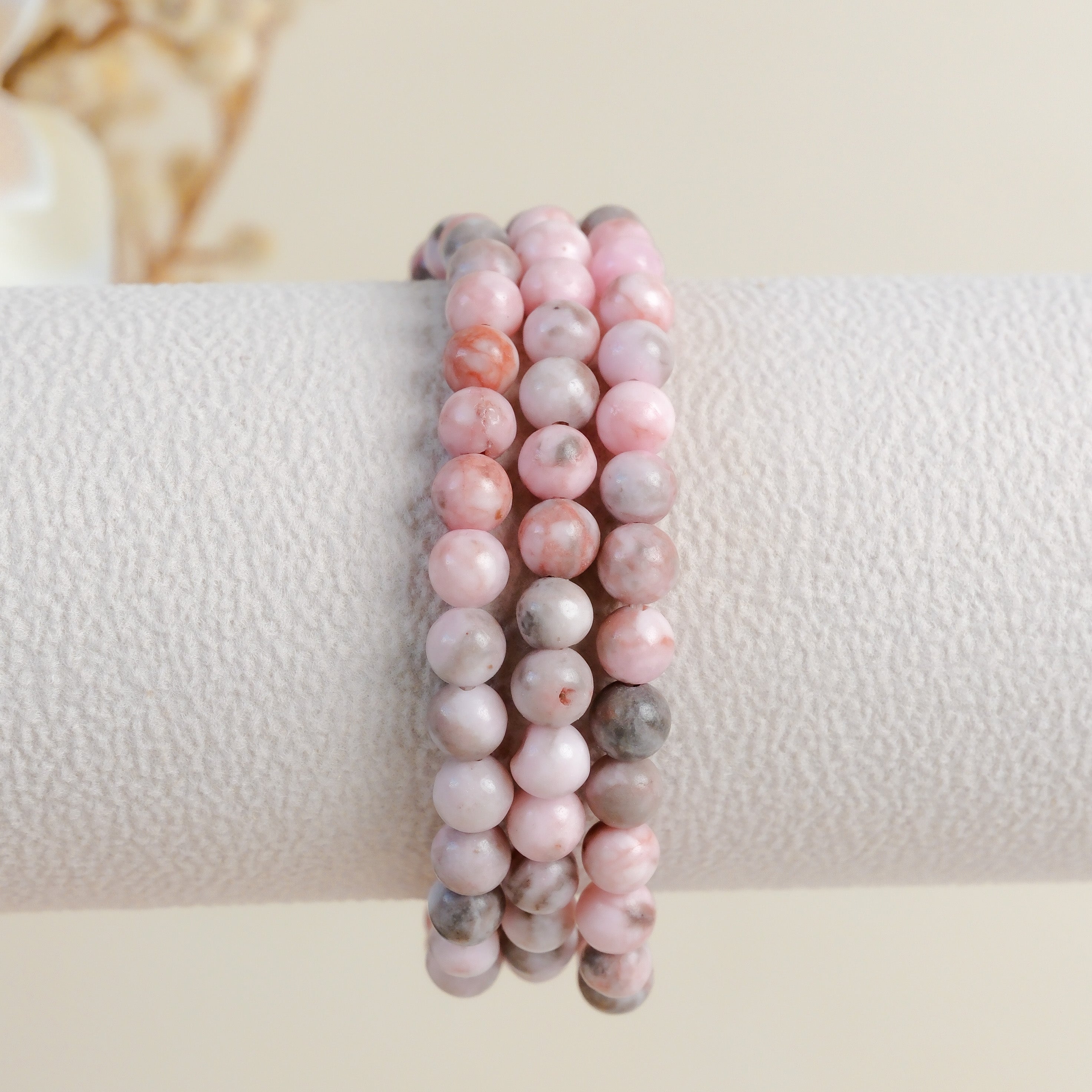 Pink Zebra Jasper 6mm Bracelet