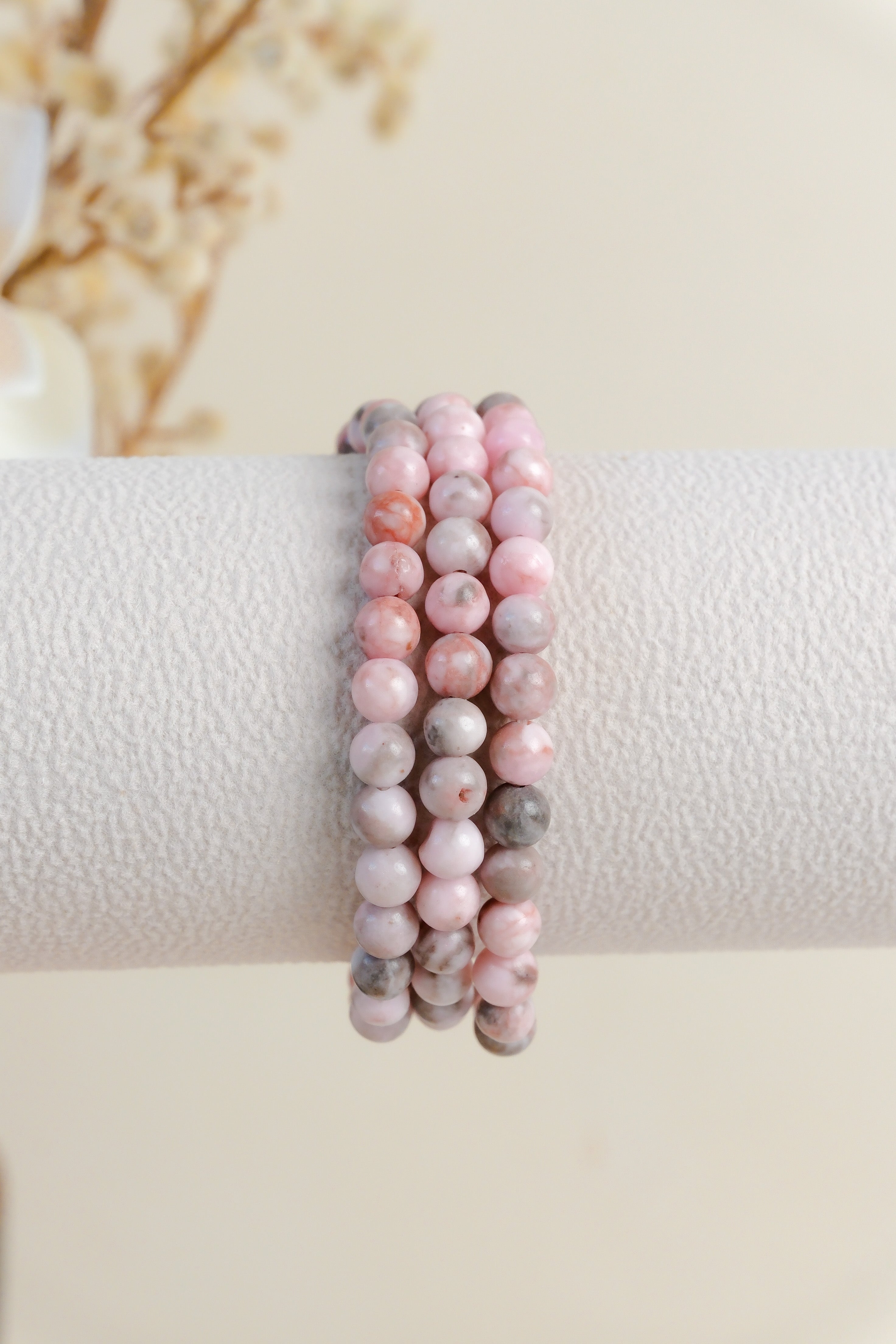 Pink Zebra Jasper 6mm Bracelet