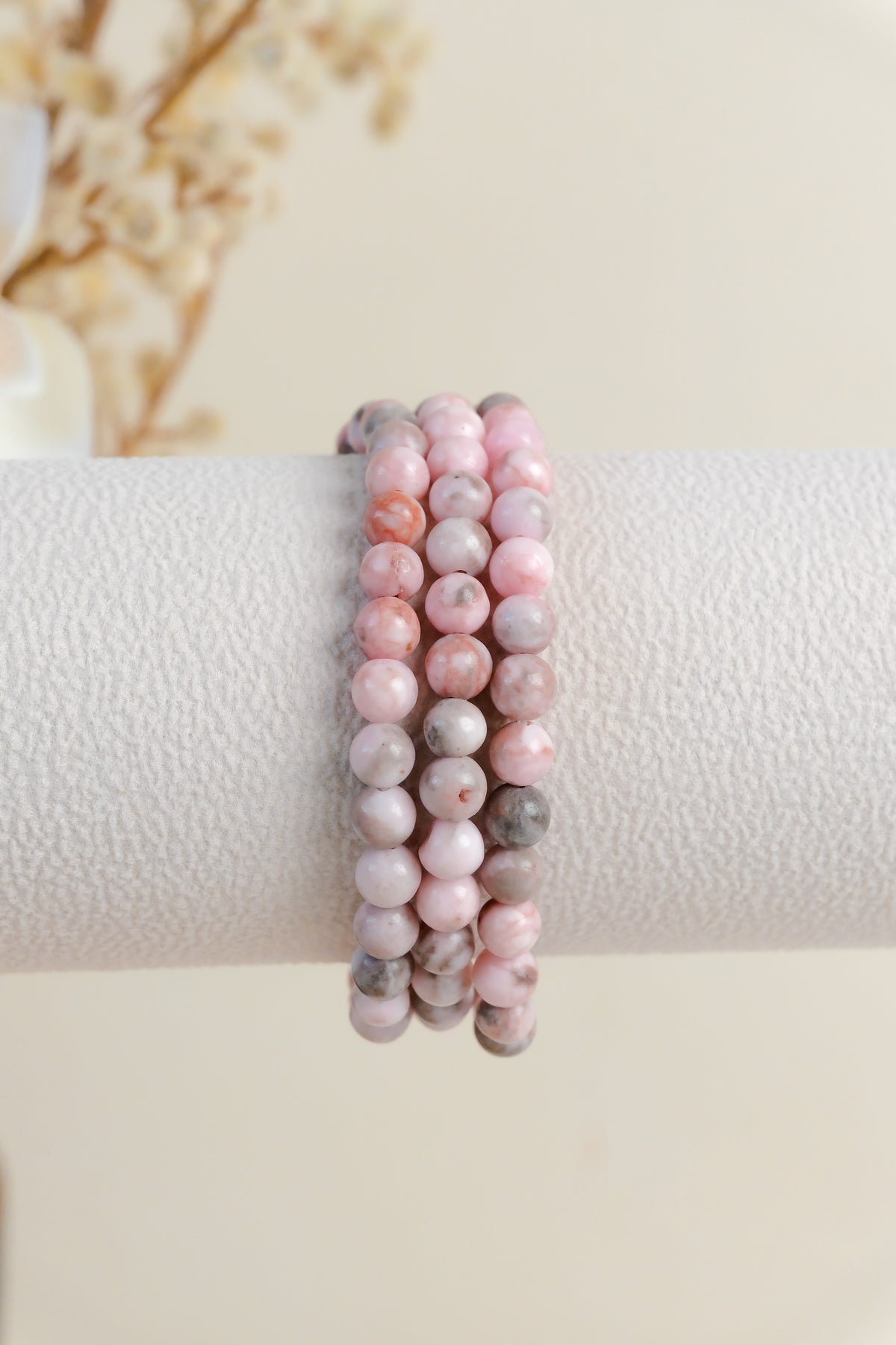 Pink Zebra Jasper 6mm Bracelet