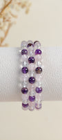 Clear Quartz, Rose Quartz, Amethyst 6mm Bracelet