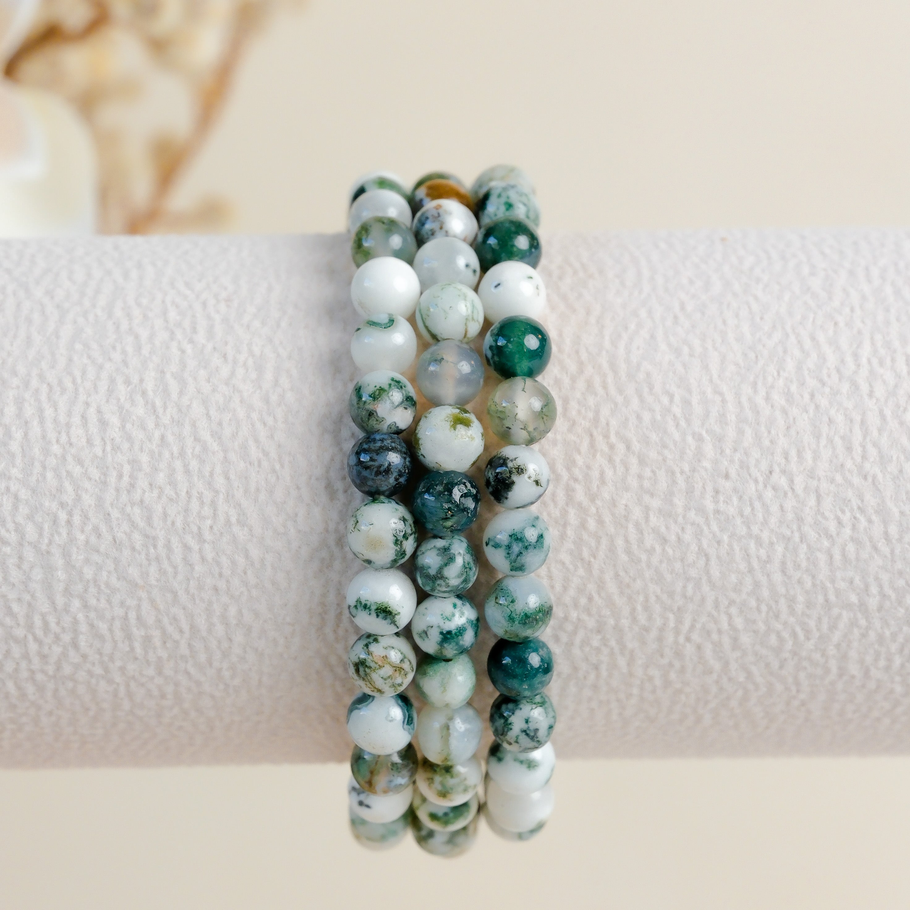 Tree Moss Agate 6mm Bracelet