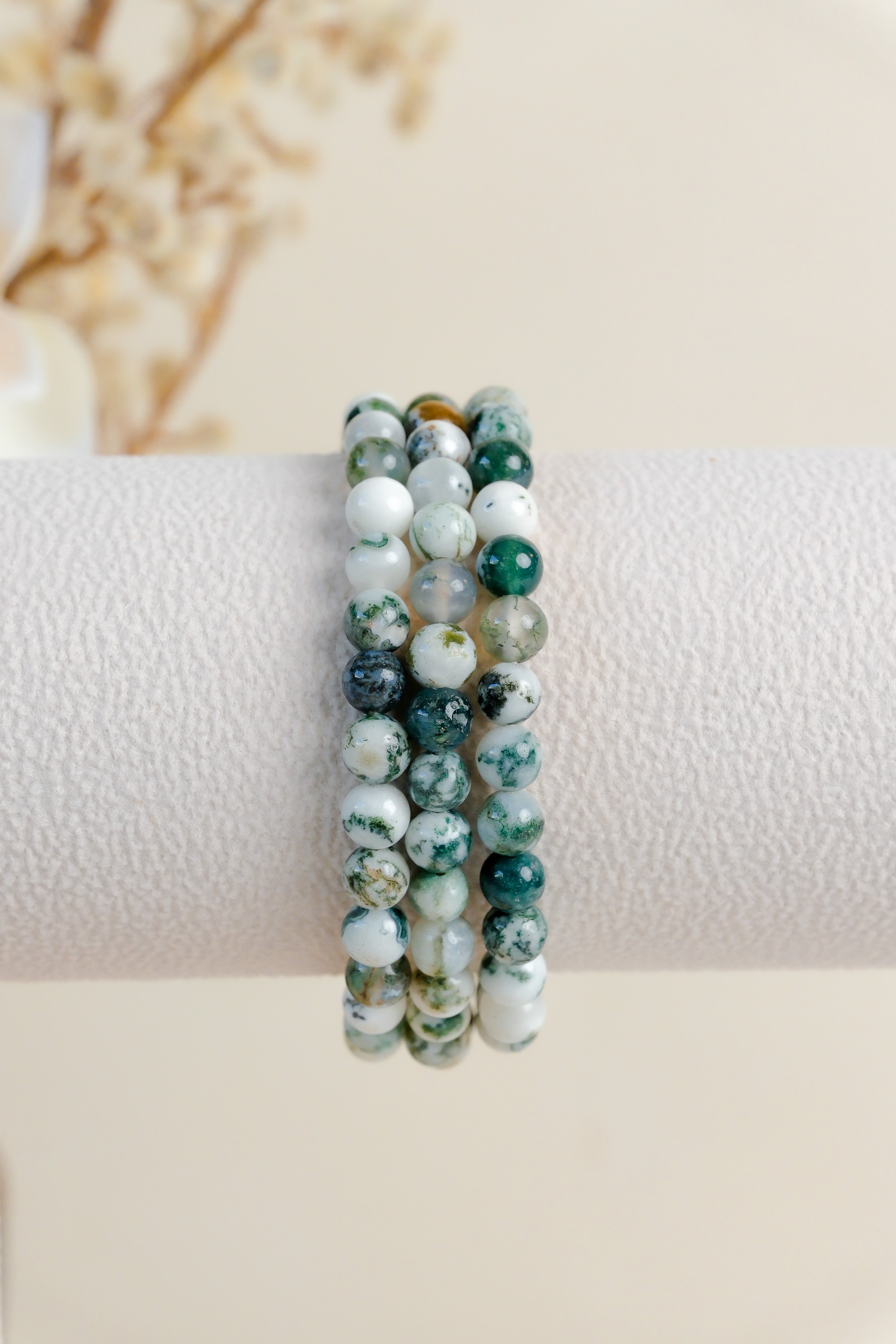 Tree Moss Agate 6mm Bracelet