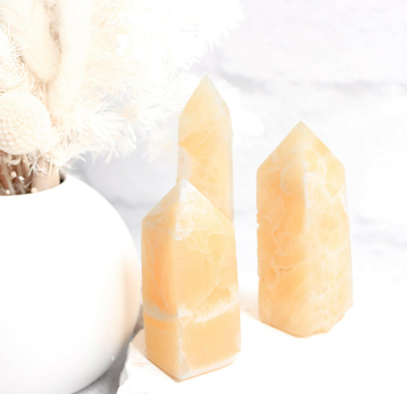 Yellow Calcite Towers | Intuitively Chosen Healing Crystal.