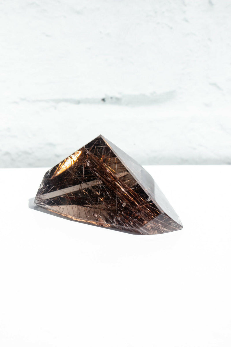Rutilated Smoky Quartz Freeform Healing Crystal.