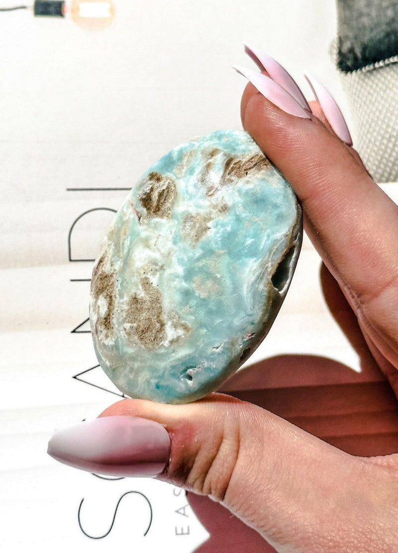 Caribbean Calcite Palmstone | CP03 Healing Crystal.